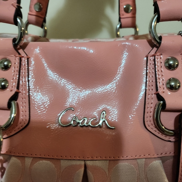 Coach Monogram Ashley Blush Pink  2way Shoulder Bag EUC - Picture 9 of 16